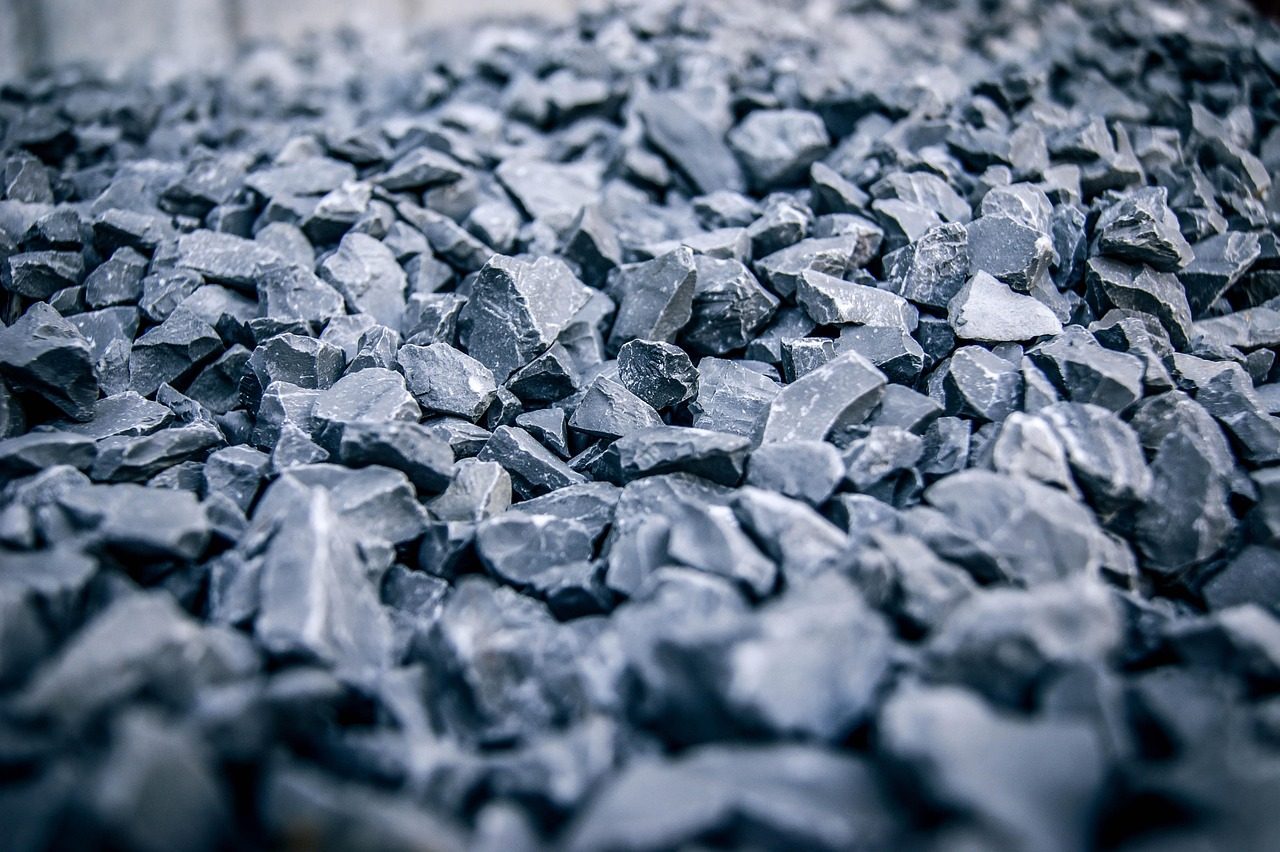 Crushed stone base material for a new driveway in Hartford